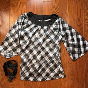 Vertigo Paris Black and White Striped Top